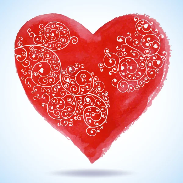 Vektor Valentinstag Spitze Papier Herz Grußkarte — Stockvektor