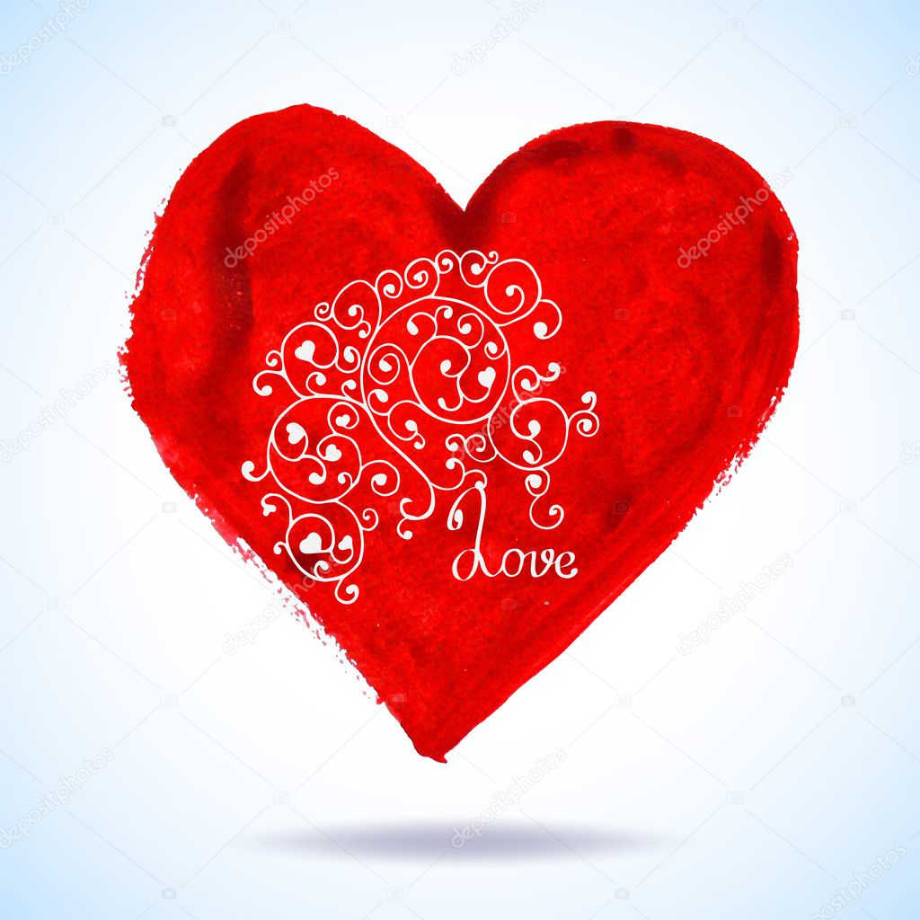 Vector Valentine's day lacy paper heart greeting card