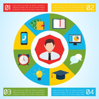 düz iş Infographic arka plan
