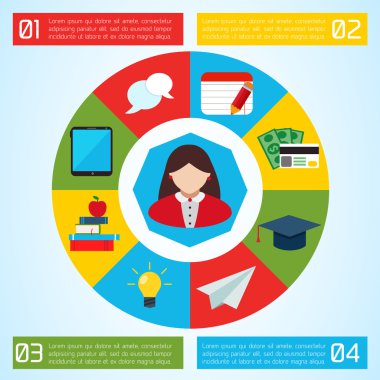 düz iş Infographic arka plan