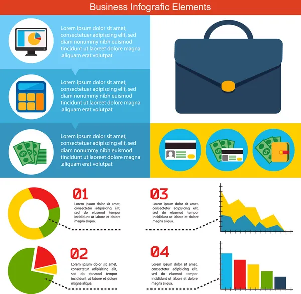 Fondo de Infografía de Negocios Planos — Archivo Imágenes Vectoriales