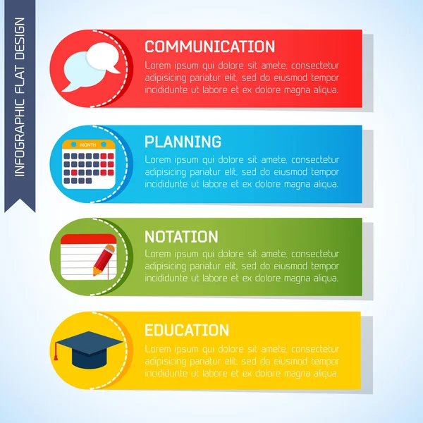 Platte zakelijke infographic achtergrond — Stockvector