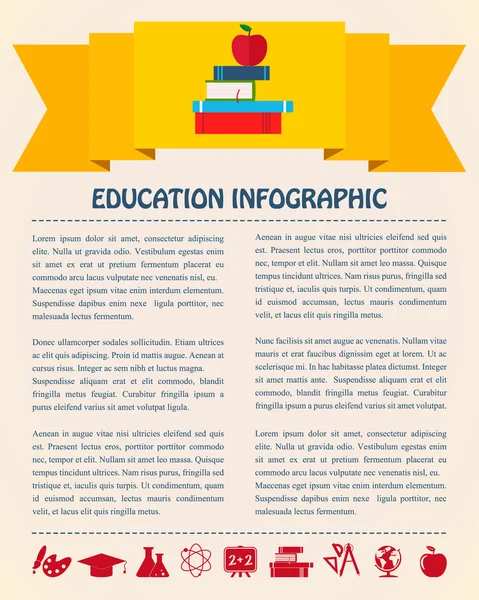 Latar Belakang Infografis Bisnis Datar - Stok Vektor