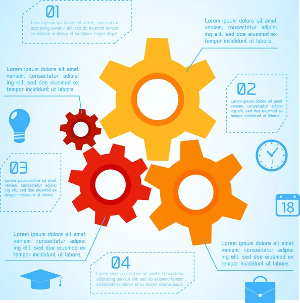 Platte zakelijke infographic achtergrond — Stockvector