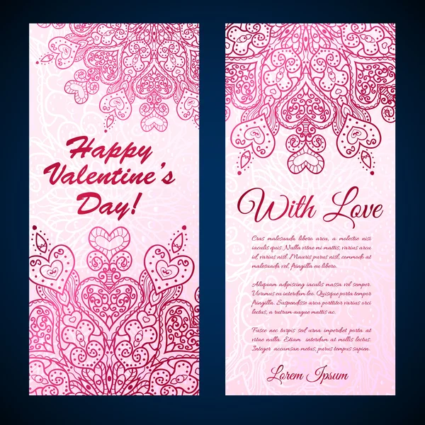 Vector Valentine's day lacy paper heart greeting card — Stock Vector