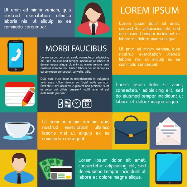 Flat Business Infographie Contexte — Image vectorielle