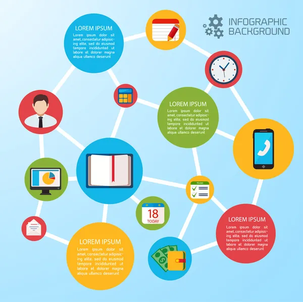 Flat Business Infographie Contexte — Image vectorielle