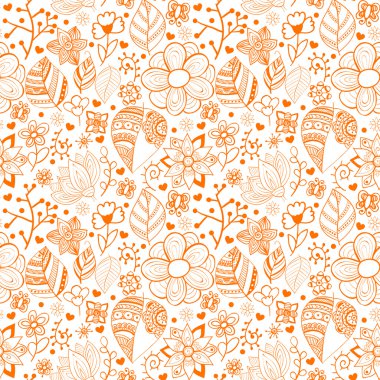 yaprak ve çiçekleri ile renkli çiçek seamless modeli. tasarımınız için karalamalar ornament Tema.