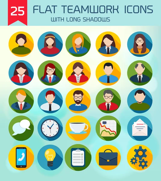 düz iş takım çalışması simgeler kümesi.