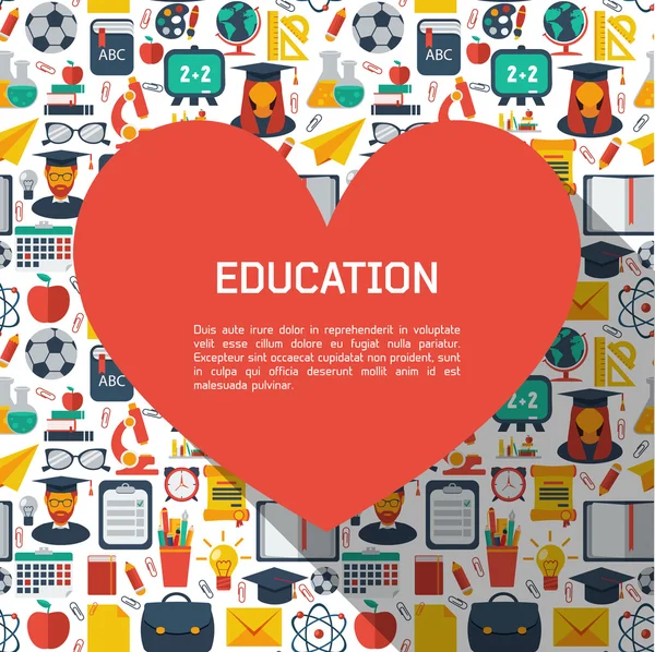 Плаский фон інфографіки освіти — стоковий вектор