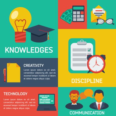 düz Infographic eğitim arka plan