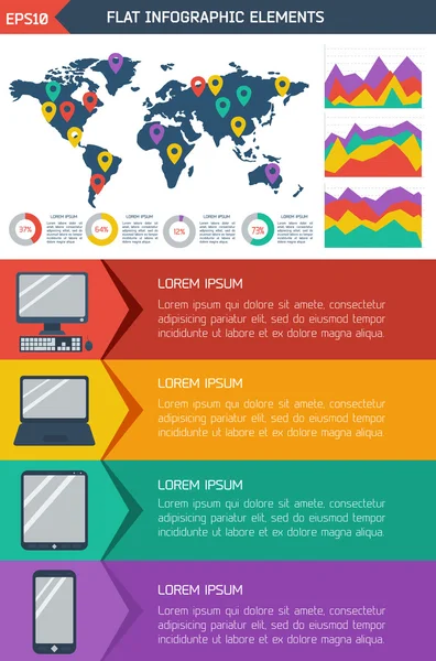 Flache Infografik geschäftlicher Hintergrund — Stockvektor