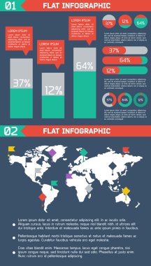 düz Infographic arka plan