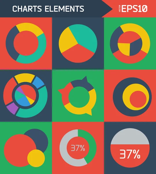 Moderne Flat Charts Elemente Hintergrund. — Stockvektor