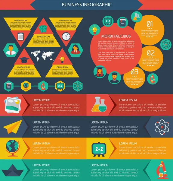 düz Infographic eğitim arka plan.