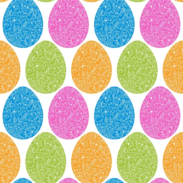 Easter eggs flowers background. — Stock Vector
