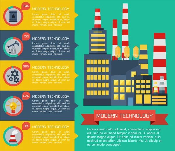 Modern sanayi düz Infographic arka plan. — Stok Vektör