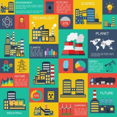 modern sanayi düz Infographic arka plan.