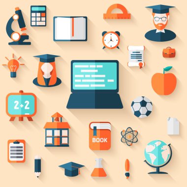 düz eğitim Infographic arka plan.