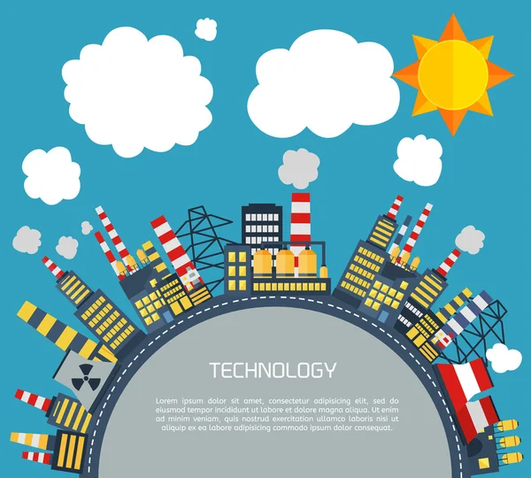 Moderne industriële platte infographic achtergrond. — Stockvector