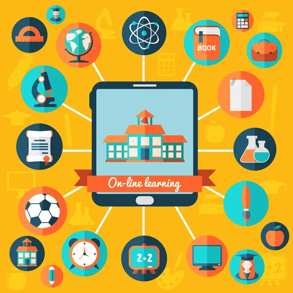 düz eğitim Infographic arka plan.