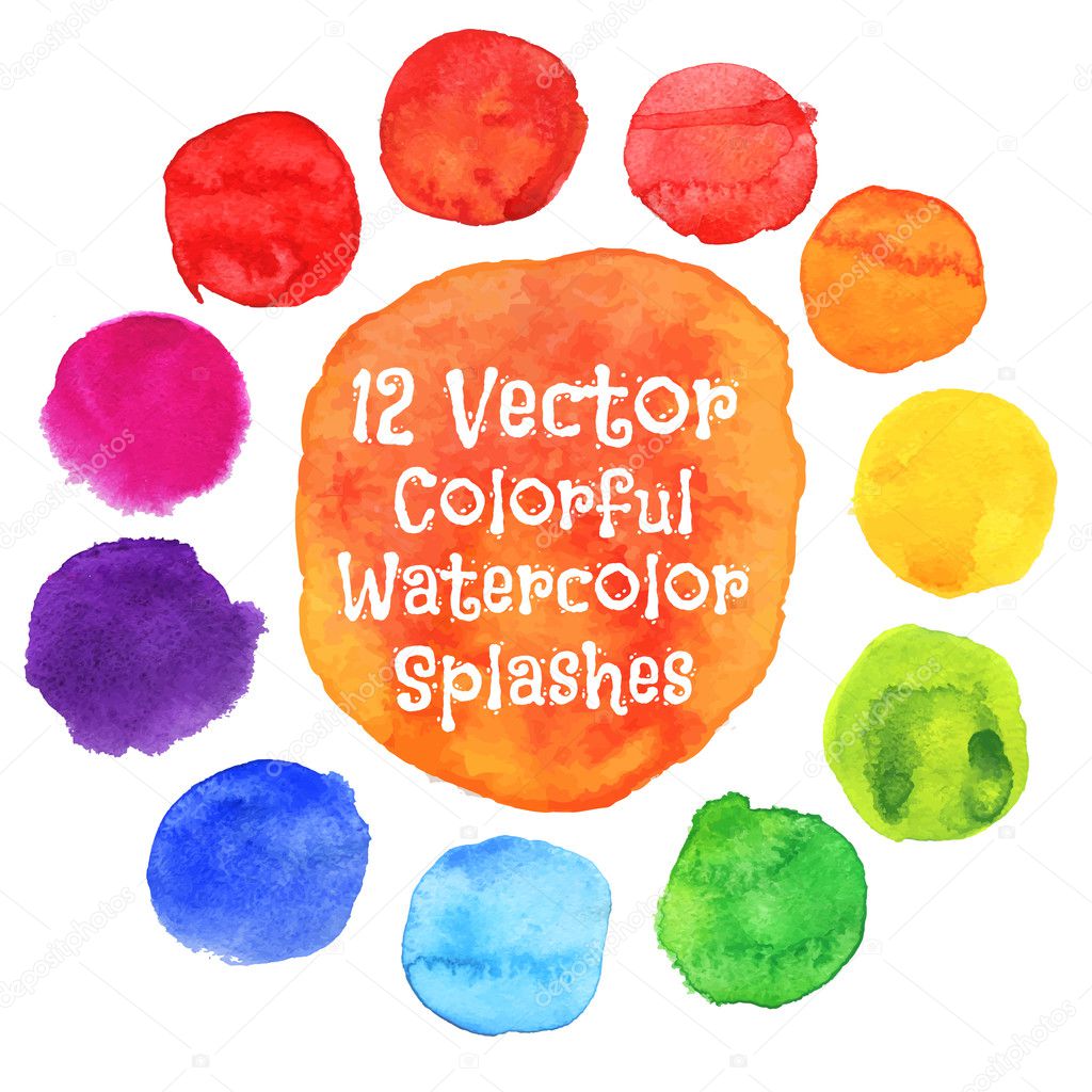 Watercolor vector circles.
