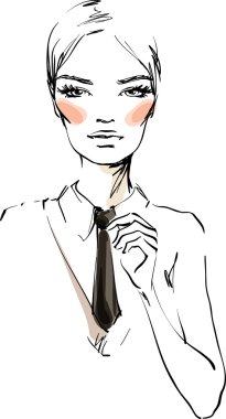 Takım elbiseli genç bayan.