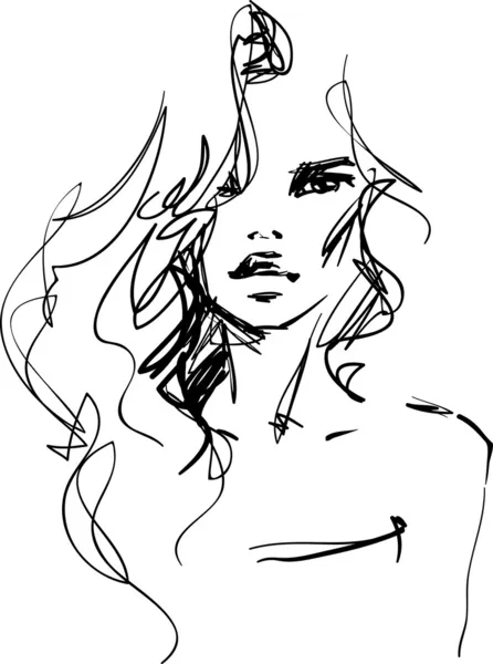 genç bir kadın bir kroki