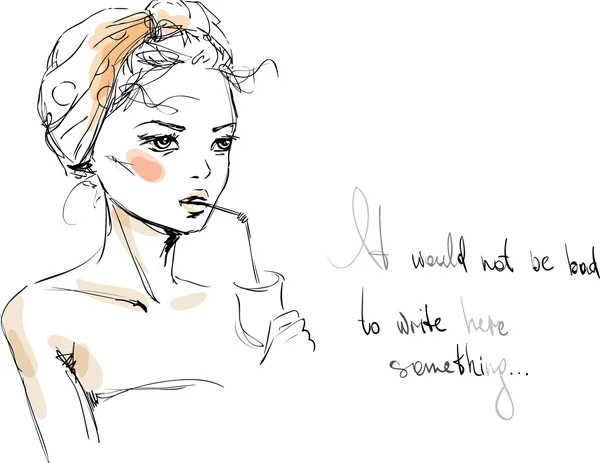 kadın bir kokteyl ile