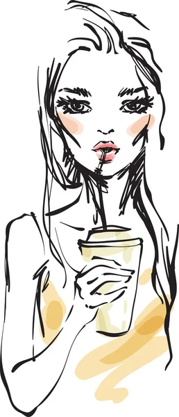 bir kokteyl içme kız