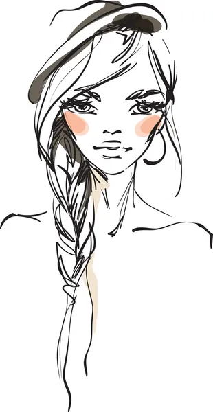 Şapkalı genç kadın.