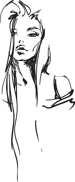 Uzun saçlı kadın.