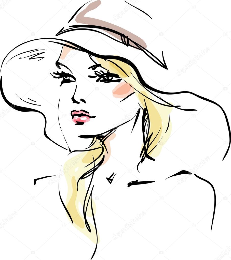 Young woman in a hat