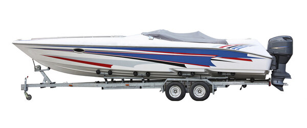 Speedboat on the trailer