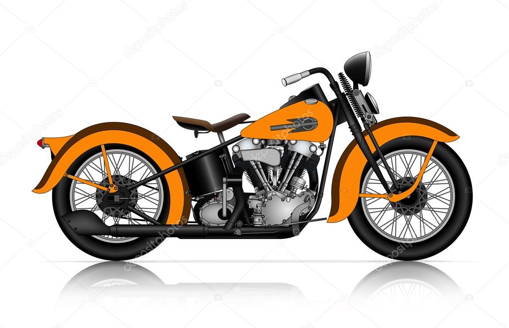 Highly detailed illustration of classic motorcycle