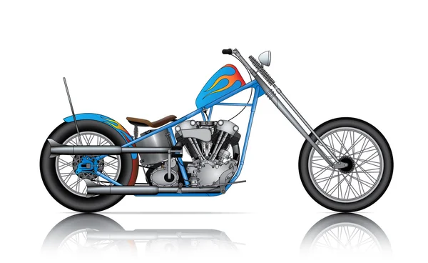 Blauer Custom Chopper — Stockvektor