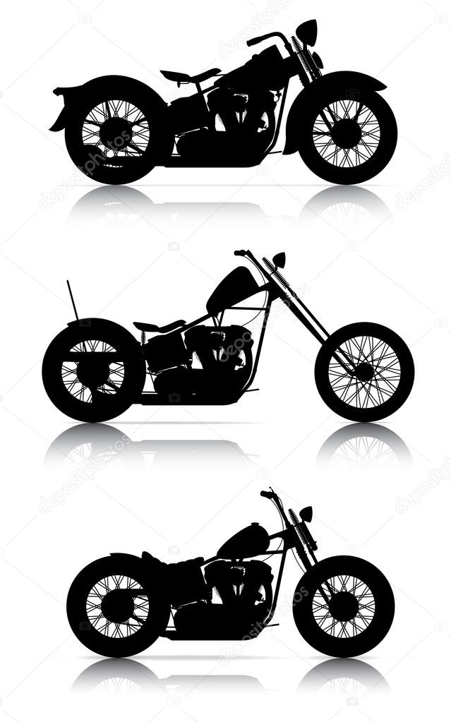 Set of motorcycle silhouettes