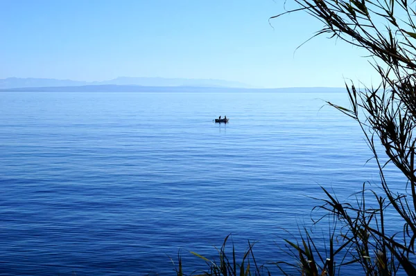 Framed Nature Background Picturesque Seascape Blue Color Tones — Foto Stock