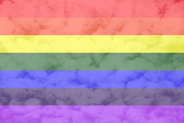 Nature Cloudy Sky Background Colored Lgbtq Pride Flag Transparent Rainbow — Stock Photo, Image