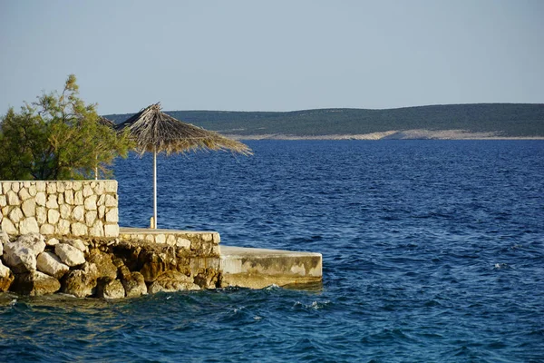 Beautiful Blue Adriatic Sea Coast Awaits Tourists Summer Vacation — Fotografia de Stock