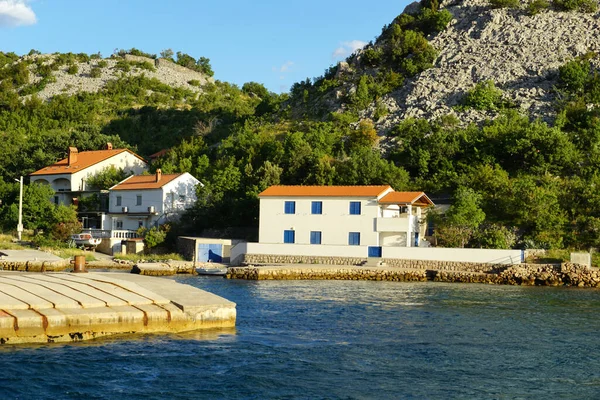 Ferry Dock Small Croatian Coastal Port Town Prizna — Fotografia de Stock