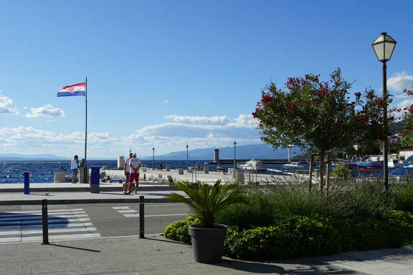 Senj, Croatia, 8th July, 2022. The waterfront in the Croatian old town of Senj in the summertime