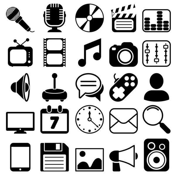 Media Icons Set — Stock Vector