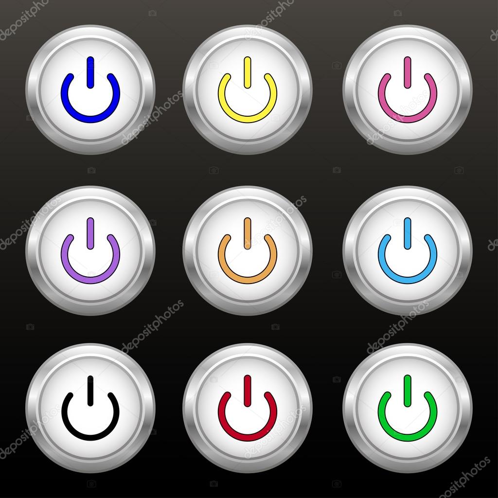 Coloured power buttons