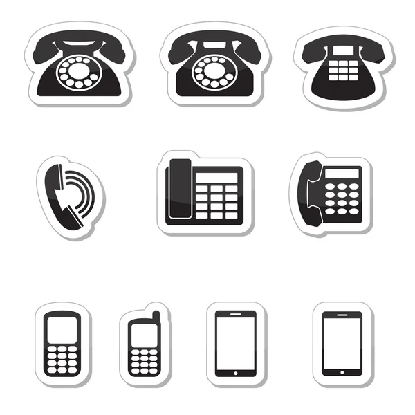 Иконки телефонов в виде этикеток — стоковый вектор