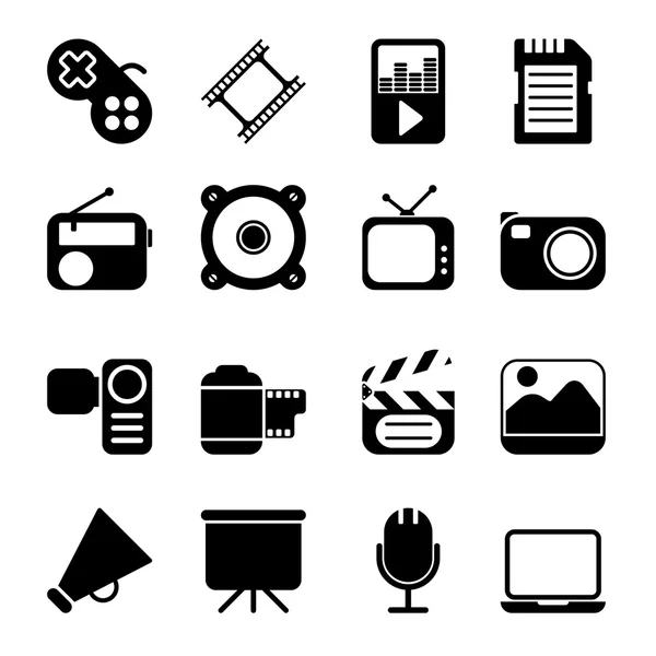 Multimedia pictogrammen — Stockvector