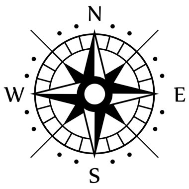 Black Compass Symbol clipart