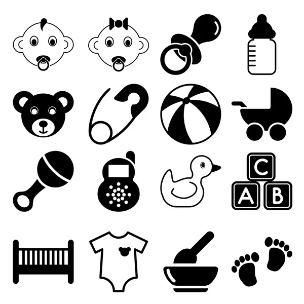 Iconos de bebé — Vector de stock