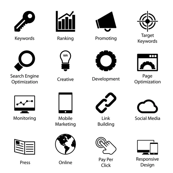 Iconos de Seo — Archivo Imágenes Vectoriales