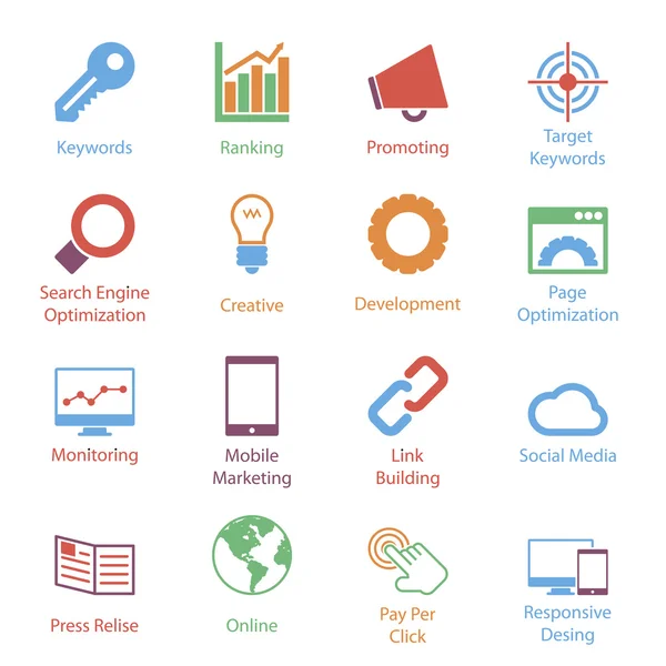 internet pazarlama simgeler vol 1 renk